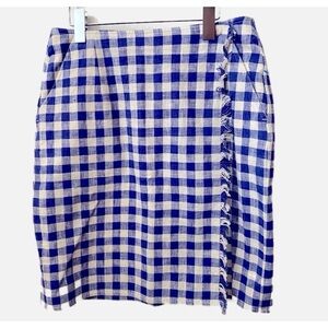 Liz Sport Gingham Check Wrap Skirt Functional Pockets